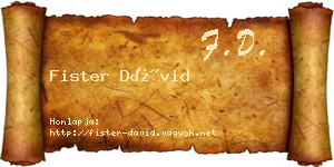 Fister Dávid névjegykártya
