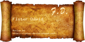 Fister Dávid névjegykártya